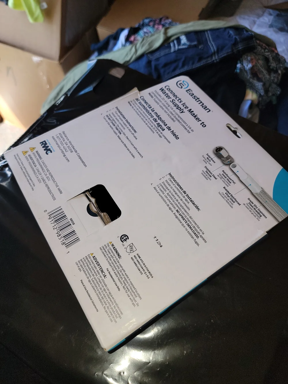 White Water Supply Connector for Ice Maker